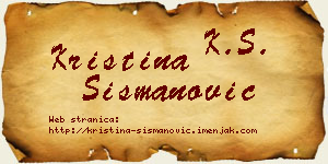 Kristina Šišmanović vizit kartica